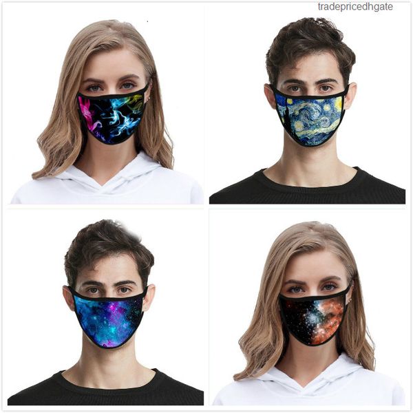 

cotton 3d protective mask silk starry ice sky print anti dust pm2.5 breathable mouth designer face masks in stock