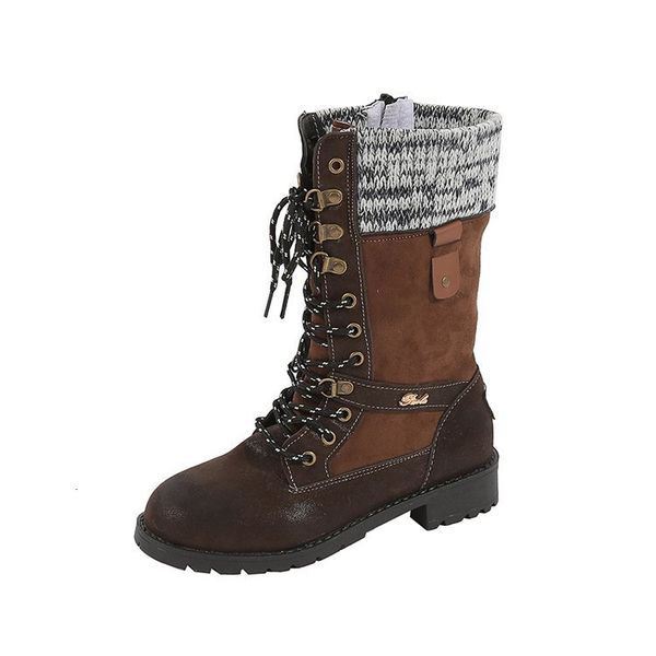 

2021 new fall winter women casual high-quality leather fashion comfortable high-korean style lace to boots x3ne, Black