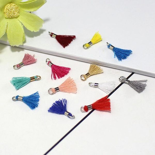 

30pc 1cm mini cotton gold silver ring tassel pendant diy bracelet earrings jewelry fringe trim home curtain decor crafts tassels h jllhmk