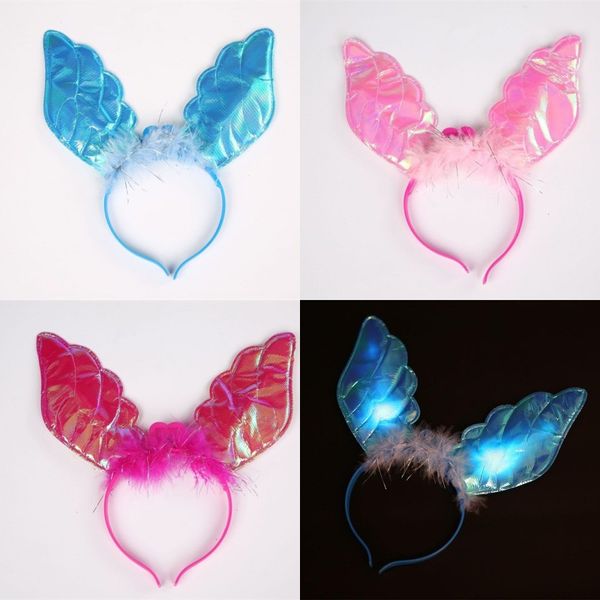 

head hoop led light up toys wing flash of light angel feather hair ornament luminescence headband party factory direct sellig 1 9xz p1