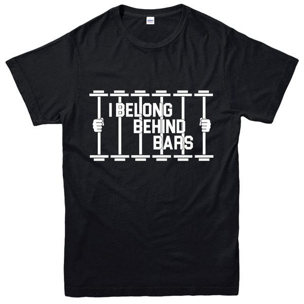 

2019 мода повседневная мужчины футболки тренировки кардио тренажеры t-shirt, я принадлежу за решеткой, вес подъемное tee top спорт толстовка