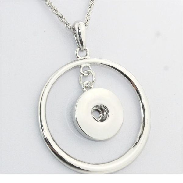 

2019 new snap jewelry flower necklace crystal snap button necklace for women fit 18mm 20mm snap buttons bbyihv, Silver
