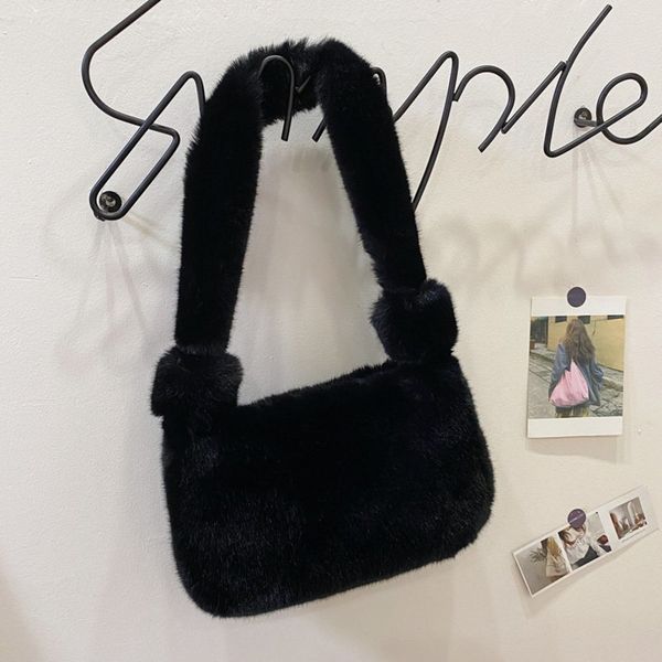 

new fashion shoulder chain large plush winter handbag messenger soft warm fur bag female c1223