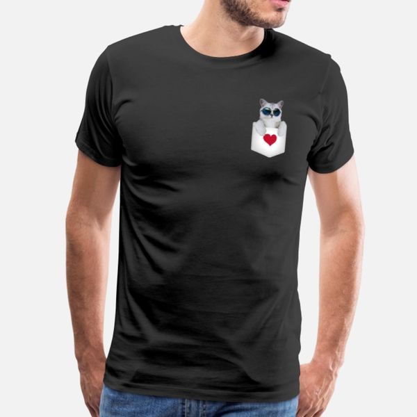 

cool cat in fake breast pocket cute cat gift t shirt humor digital printing plus size tracksuit hoodie sweatshirt