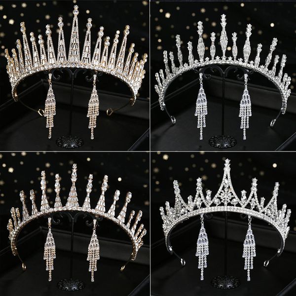 

european style bridal wedding travel pgraphy dress diamond crown hair ornament gift princess semicircle headdress accessories, Silver