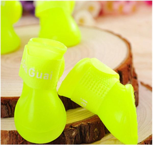 

4pcs dog shoes waterproof rain pet shoes for dog puppy rubber boots candy color puppy shoes pet bbyhuu