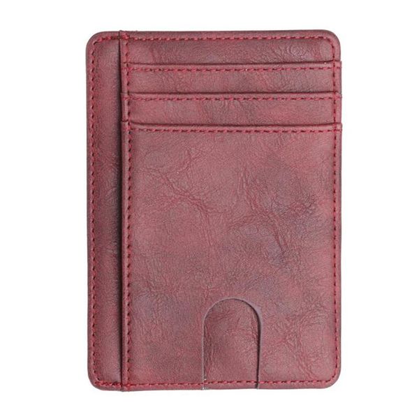 

women & man genuine leather card holder cowhide slim card wallet small thin package, Brown;gray