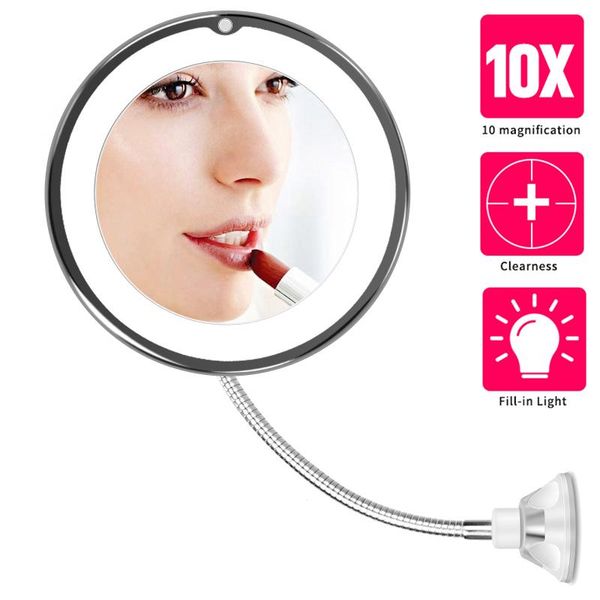

10x magnifying mirror makeup light led magnifier vanity lamp 360 degree rotation rotating dressing table lighting