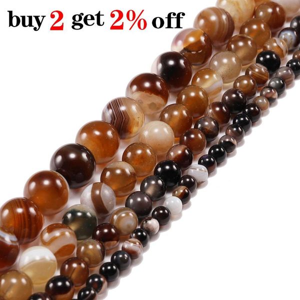 

4 6 8 10 12 mm strand natural coffee stripe agates natural stone round beads for jewelry making diy bracelet necklace wholesale h bbywsr