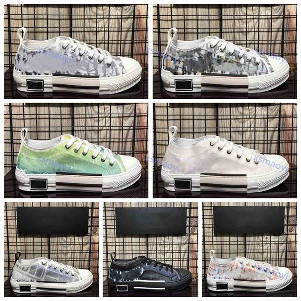 

2021 classic design sneakers b23 low high obliques technical leather flowers platform outdoor casual shoes vintage, Black