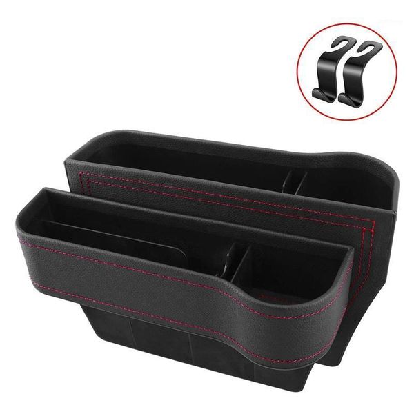 

2pcs car seat space filler pu leather seat console organizer storage slot box1
