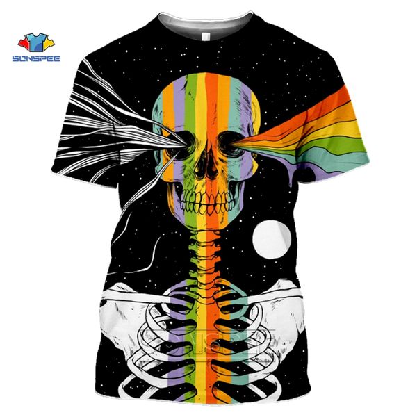 

punk style men summer skull couple skeleton skull homme camisetas hombre 3d print shirts horror anime aesthetic men clothing