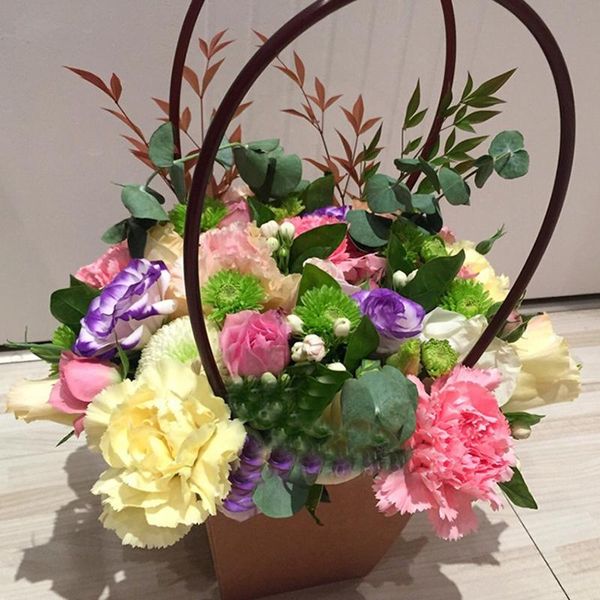 

kraft paper flowers bag bouquet wrapping portable packing box wedding birthday party decorations florist rose gift supplies