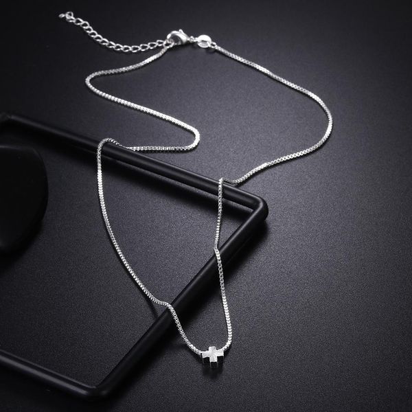 

wholesale charms cross silver color women necklace jewelry lady fashion cute pendant wedding necklace jewelry ln057 h bbyipj