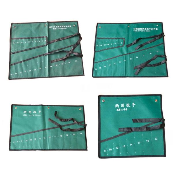 

tool bag pockets canvas spanner wrench roll up storage bags organizer pouches case