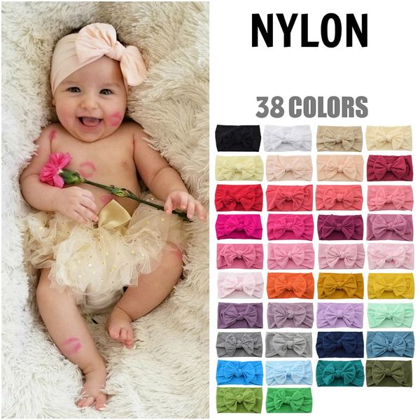 

baby headbands bohemian children hair band baby bow knotted hair band solid elastic hair band jw122, Slivery;white