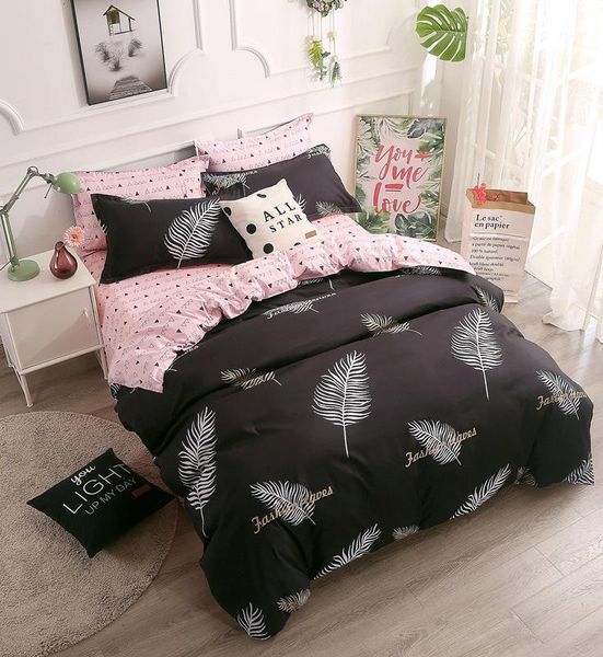 

tropical leaves geometric print bed cover set kid duvet cover child bed sheets and pillowcases comforter bedding set 610691