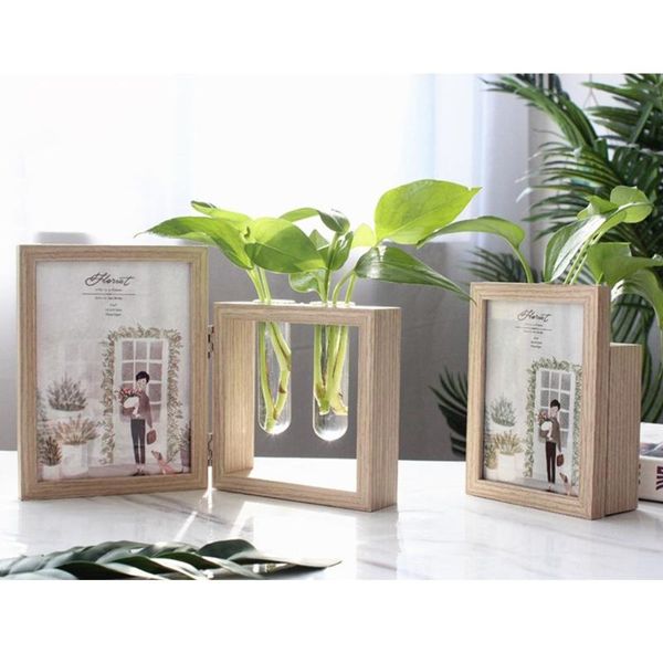 

wood picture frame p and plant 2 vase combo glass planter terrarium