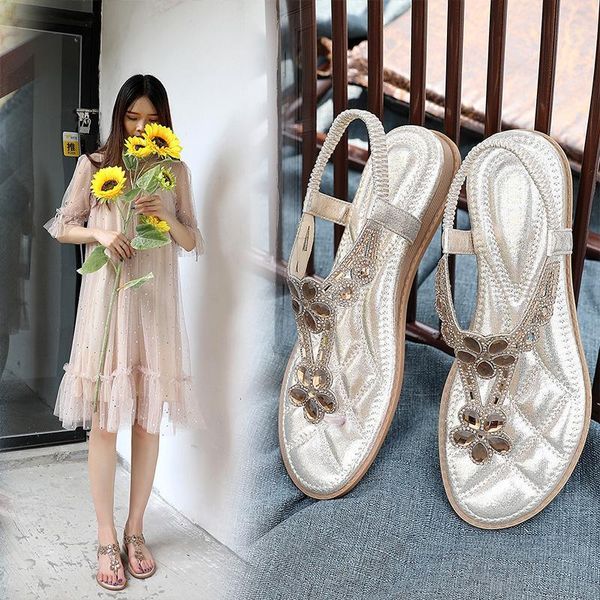 

[gogd] summer thick bottom sandals 2020 fashion ladies sandals casual ladies clip toe black casual shoes1