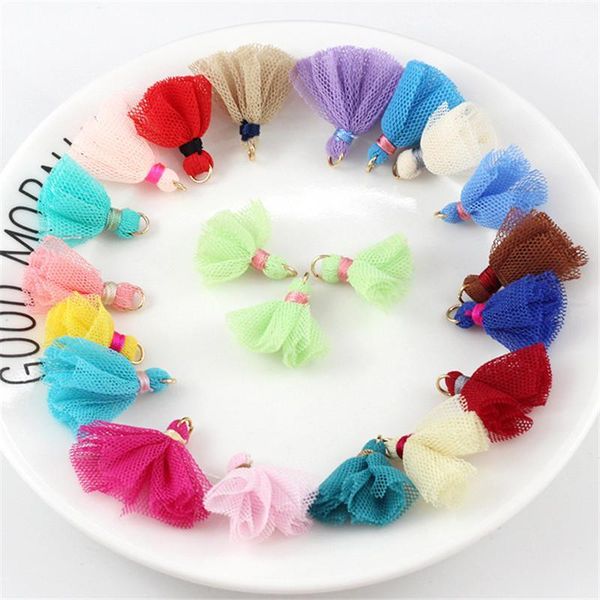 

10pcs organza tassel fringe pendant diy party tulle tassel trim headwear garment jewelry decor gauze mesh small tassels lace h wmtmdt