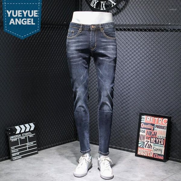 

vintage blue jeans mens slim fit pencil pants casual stretch classic denim pants 2020 autumn fashion design long trousers men1