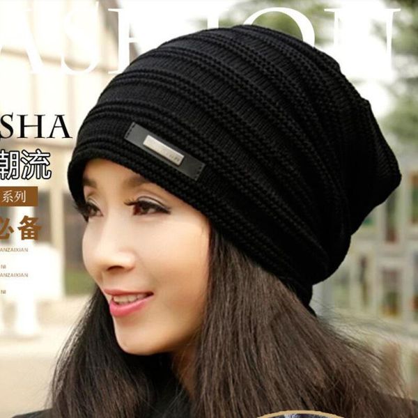 

2020 brand beanies knit winter hats for men women beanie men's winter hat caps bonnet outdoor ski sports warm baggy cap -128, Blue;gray