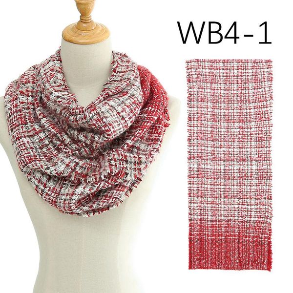 

knitted winter scarf ring women fashion gradient color cashmere warm neck scarves headband thick soft long snood collar bbyupd, Blue;gray