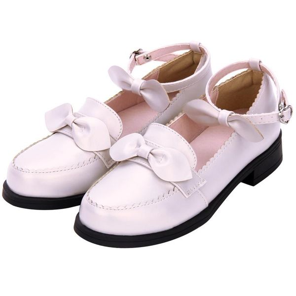 

spring women's low-heeled anime lolita shoe girls casual leather sandals college student jk uniform maid cosplay single shoes, Black
