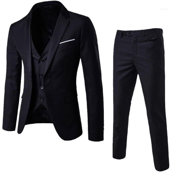 

luxury men wedding suit male blazers slim fit suits for men 3-piece suit blazer business wedding party jacket vest & pants11, White;black