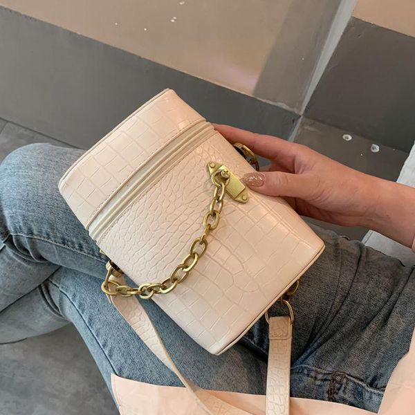 

women shoulder bag pu chain crossbody bag mini cylindrical crossbody chain clutch fashion cute ladies shoulder