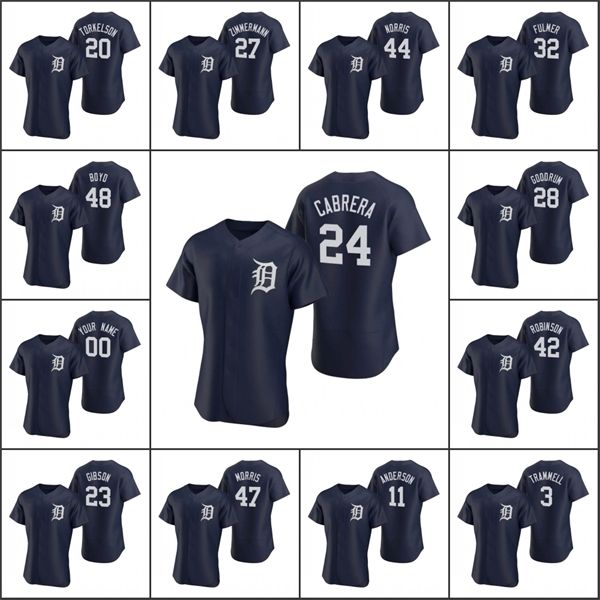 

детройт \ rtigers men # 24 мигель кабрера 20 spencer torkelson 28 niko goodrum 11 андерсон пользовательские молодежи вмс аутентичные 2020 al, Blue;black