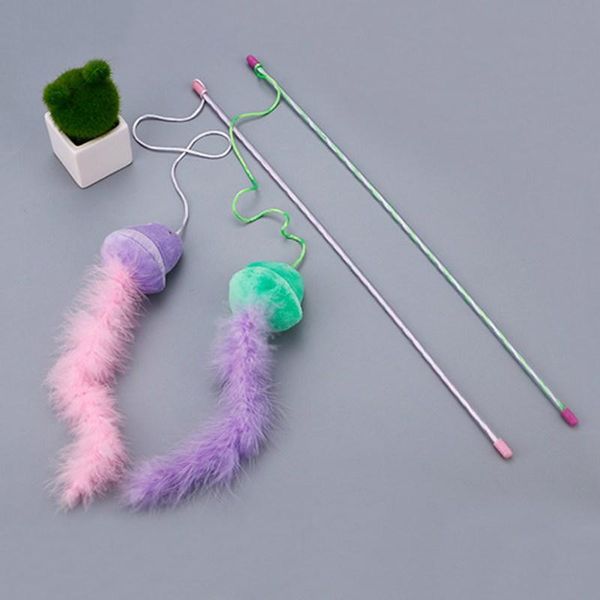 

cat toys funny bird rod teaser wand plush pet for cats interactive stick supplies