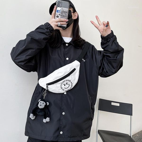 

fanny pack for women letter waist bag hip-hop men chest bag travel sling pocket female 3-zipper waist packs for walking running1