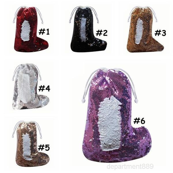 

sequin stockings heat transfer glitter christmas dift decoration bags long socks xmas stocking diy indoor dhd6