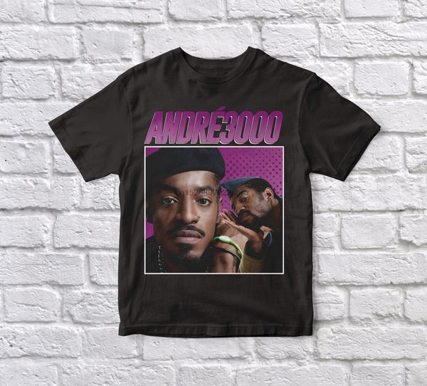 

andre 3000 90s vintage black tshirt men t shirt sport hooded sweatshirt hoodie