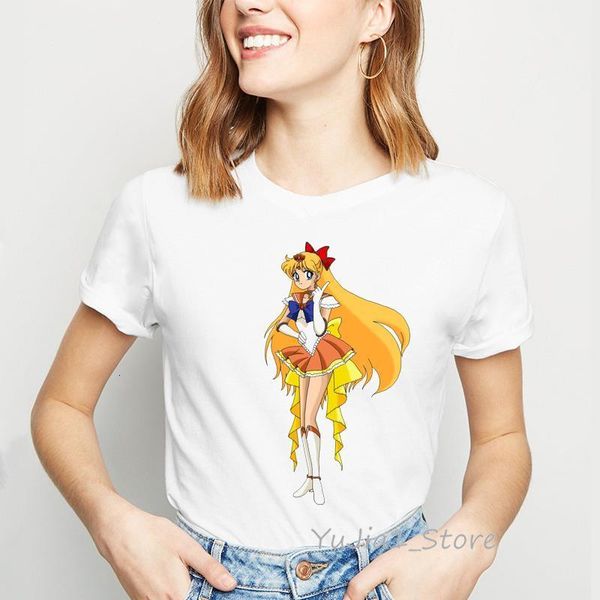 

sailor moon shirt women tumblr clothes tees harajuku kawaii tshirt femme vogue anime t shirt summer female white t-shirt