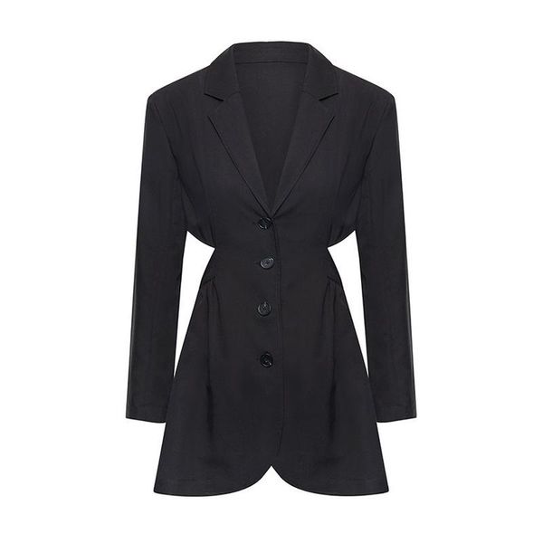 

women's suits & blazers notched long sleeve slim 2021 summer black white back loose structure waist suit jacket, White;black