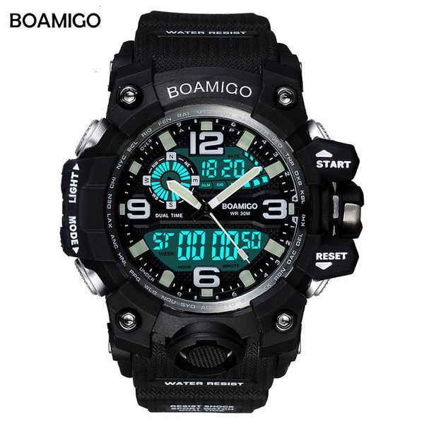 

men sports watches boamigo brand digital led orange shock swim quartz rubber wristwatches waterproof clock relogio masculino, Silver