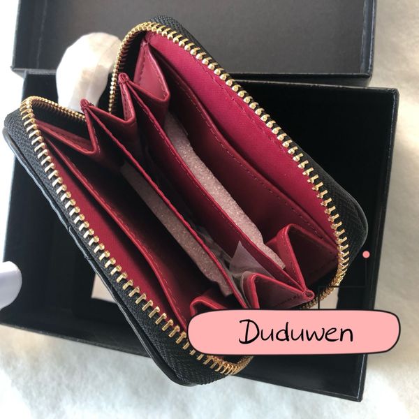 

10x8x2cm fashion vintage 2c hardware wallet class hard holder vip with box and dust bag, Brown;gray
