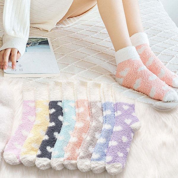 

20 autumn winter new coral velvet floor and home cute girl soft soft home lovely love pile socks women socks v1zdf, Black