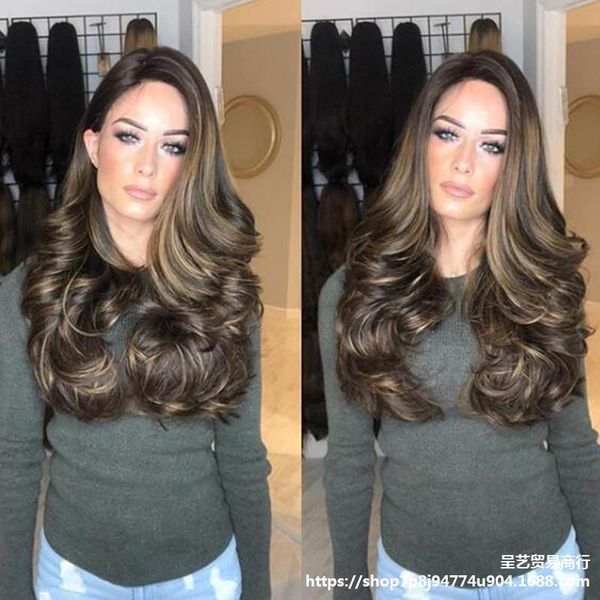 

2021 new fashion and fashion style lady naturally curls large wavy long hair daily temperament ms. bai wig is suitable for head circumferenc, Black