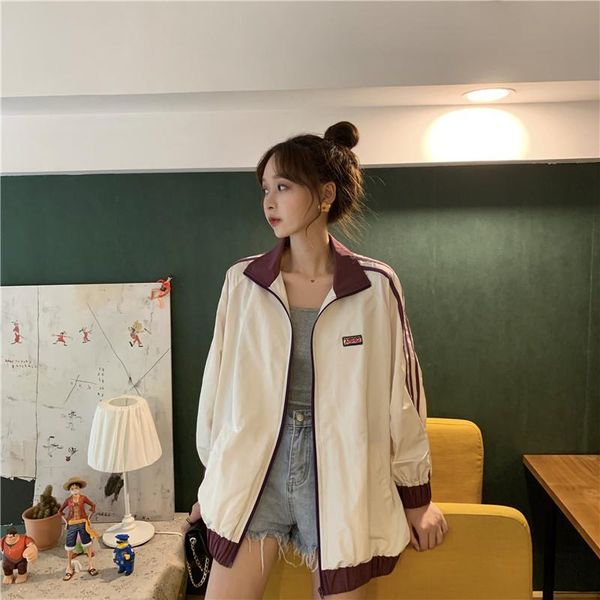 

autumn bf bomber coats and jackets loose hip hop jackets for women long sleeves windbreaker harajuku women zipper jacket, Black;brown