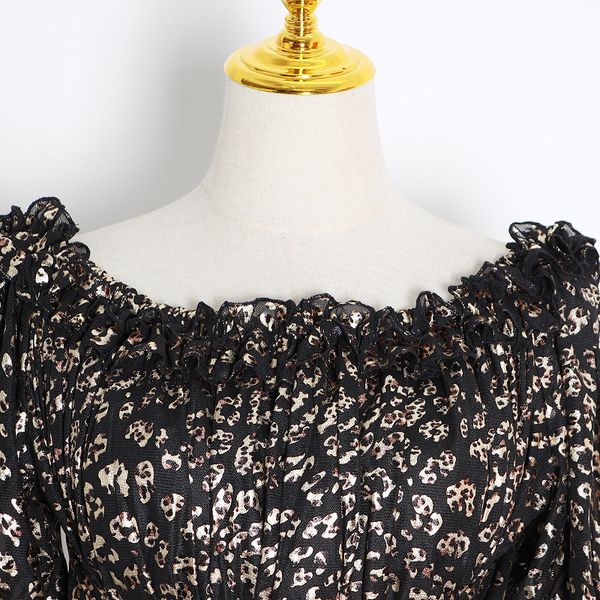 

2020 spring/summer new fashion womens clothing niche floral tight waist a- line collar vacation style long dress for women, White;black