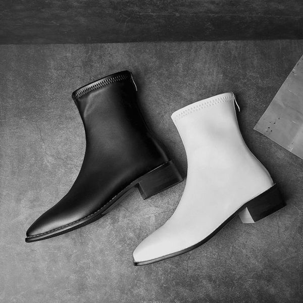 

boots 2021 winter ankle women's shoes genuine leather classic pretty girls gorgeous zapatos mujer, Black