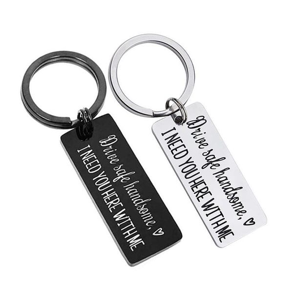 

drive safe keychain man key chain letter women key ring handsome chain for pants pendant holder fashion alloy, Silver