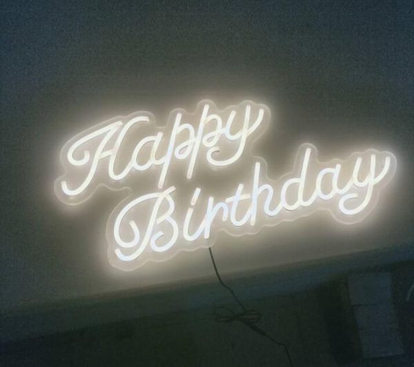 

happy birthday neon signs for wall bedroom room party decor 14.5 x 7.8 inches ing