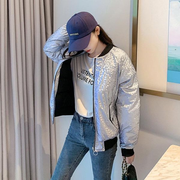 

2020 winter women coat short down cotton jacket plus size cotton padded parka solid female clothing women jackets1, Black