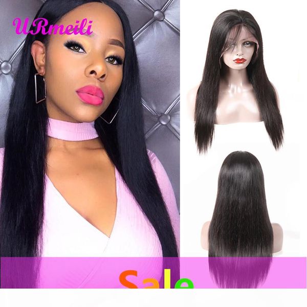 

straight human hair wigs for black women 10a mongolian virgin hair perruques de cheveux humains 150% density 13*4 lace front human hair wigs, Black;brown