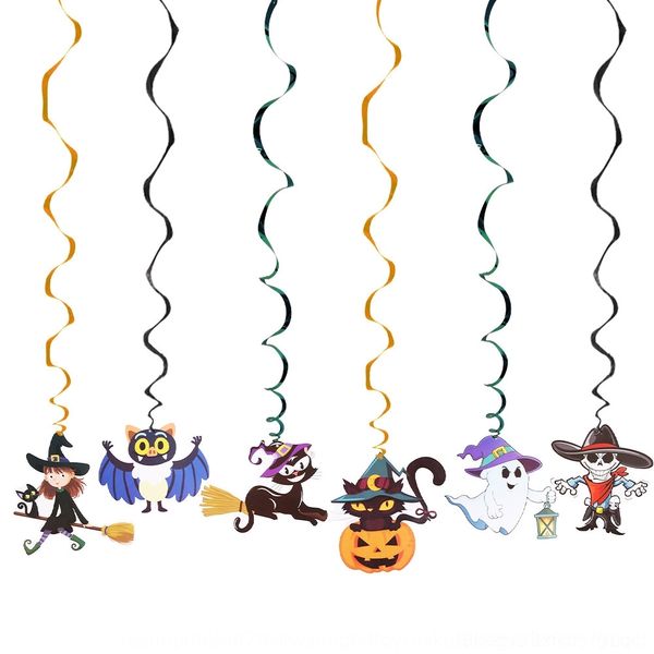 

9mj8x scene six-piece set spiral decoration halloween pvc spiral pendant six-piece set halloween pvc decoration scene pendant b7wrj