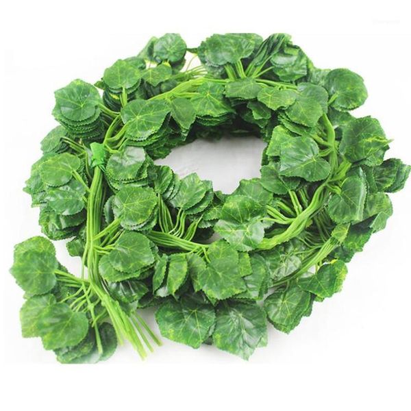 

decorative flowers & wreaths artificial green leaves leaf fake plant rattan vines home hanging garland party decoration christmas halloween1